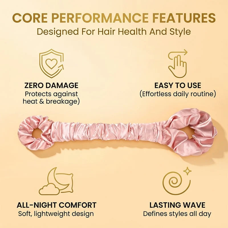 Multi-function Satin Heatless Hair Curler & Hair Tie Non - Image 4