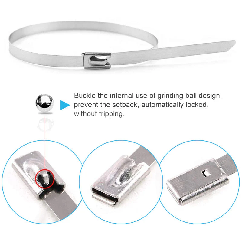 Multi-Purpose Locking Cable Metal Zip Ties (100 PCs) - Image 5