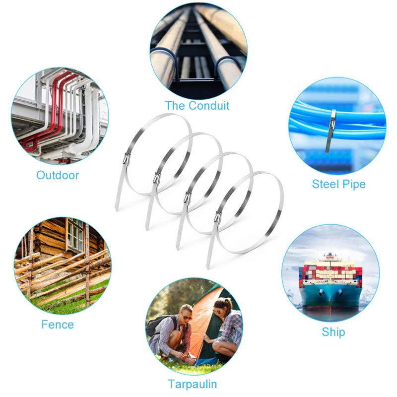 Multi-Purpose Locking Cable Metal Zip Ties (100 PCs) - Image 8