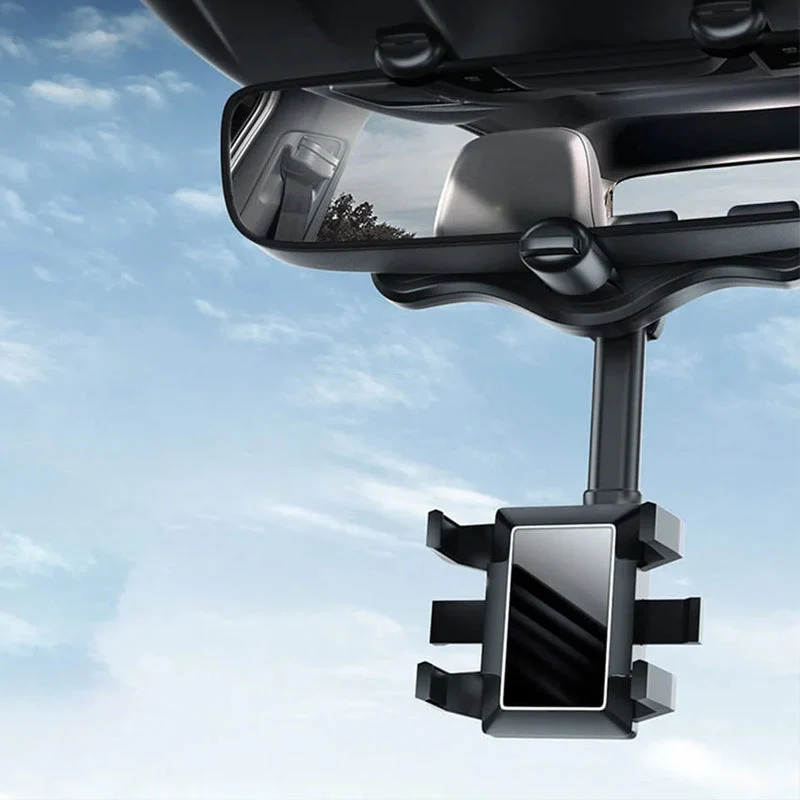 Multifunctional 360 Rotatable Car Rearview Mirror Phone Holder - Image 10