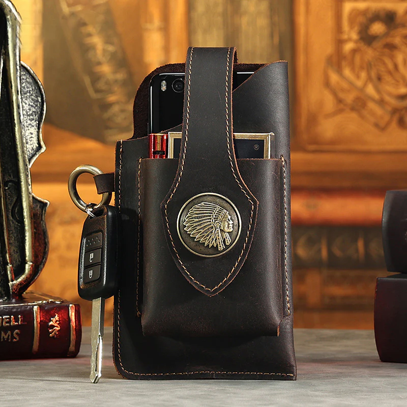 Multifunctional Leather Mobile Phone Bag - Image 6