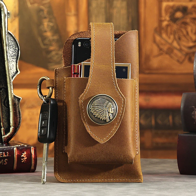 Multifunctional Leather Mobile Phone Bag - Image 8