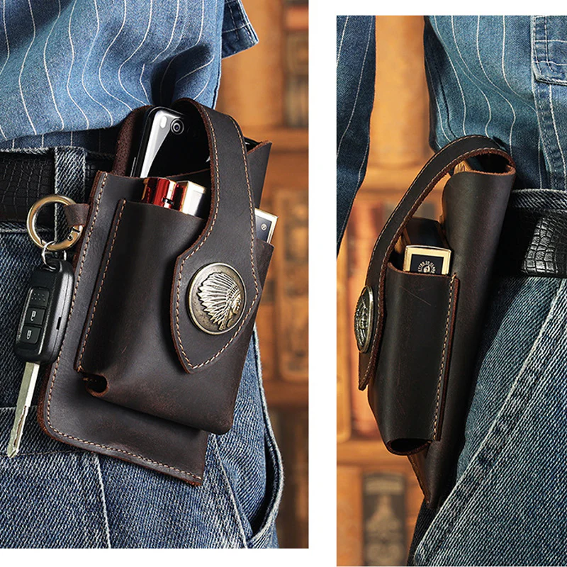 Multifunctional Leather Mobile Phone Bag - Image 9