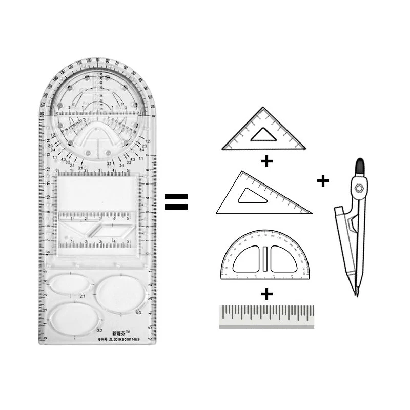 Multifunctional Student Math Ruler - Image 2