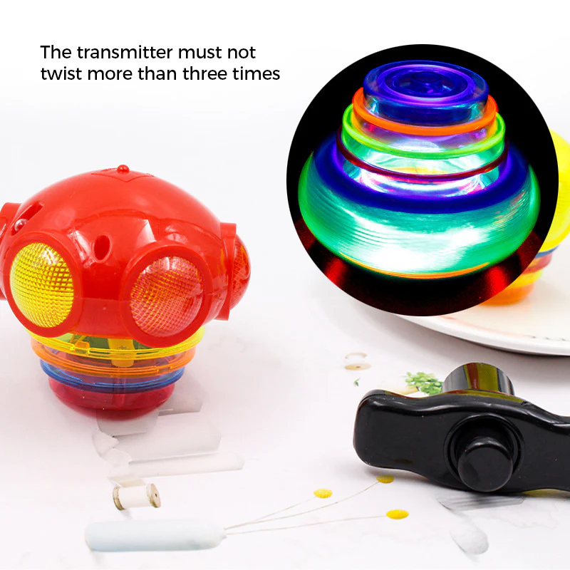 Music Flashing Spinners Toy with Launcher - Image 5