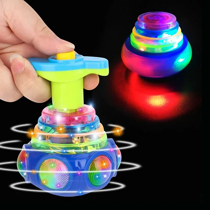 Music Flashing Spinners Toy with Launcher - Image 6