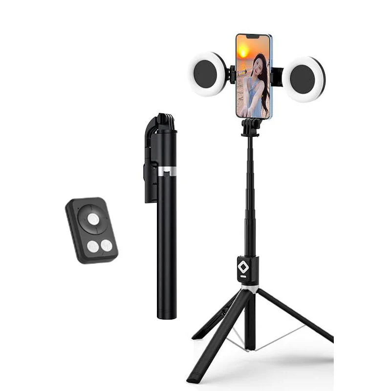 New 6 in 1 Selfie Stick With Fill Light - Image 16