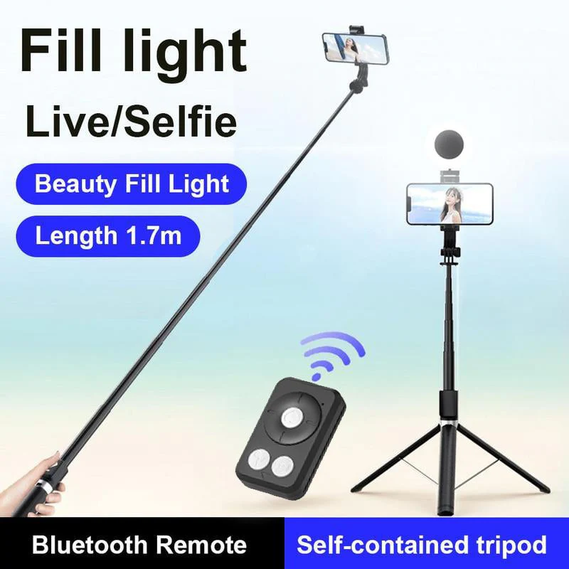 New 6 in 1 Selfie Stick With Fill Light - Image 5