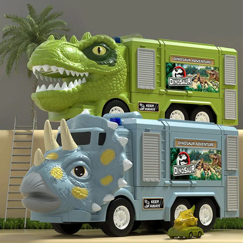 New Dinosaur Transforming Engineering Truck Track Toy Set - Image 11