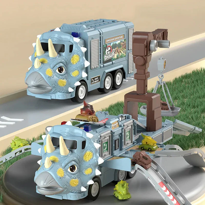 New Dinosaur Transforming Engineering Truck Track Toy Set - Image 12