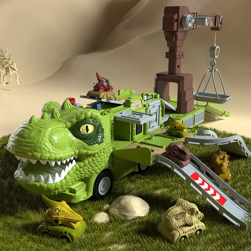 New Dinosaur Transforming Engineering Truck Track Toy Set - Image 13