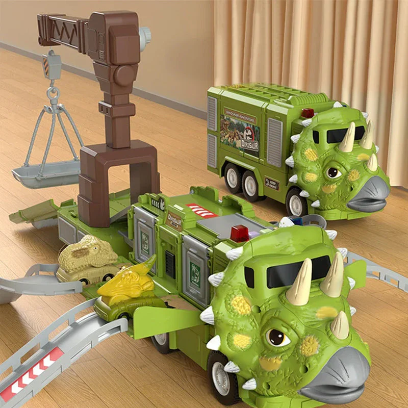 New Dinosaur Transforming Engineering Truck Track Toy Set - Image 6