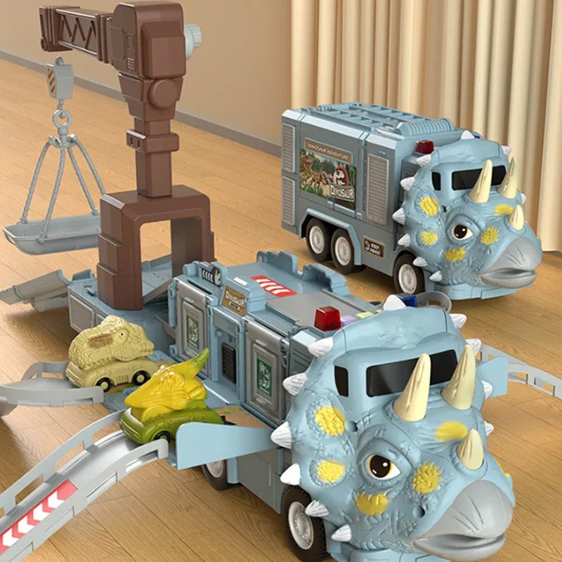 New Dinosaur Transforming Engineering Truck Track Toy Set - Image 7