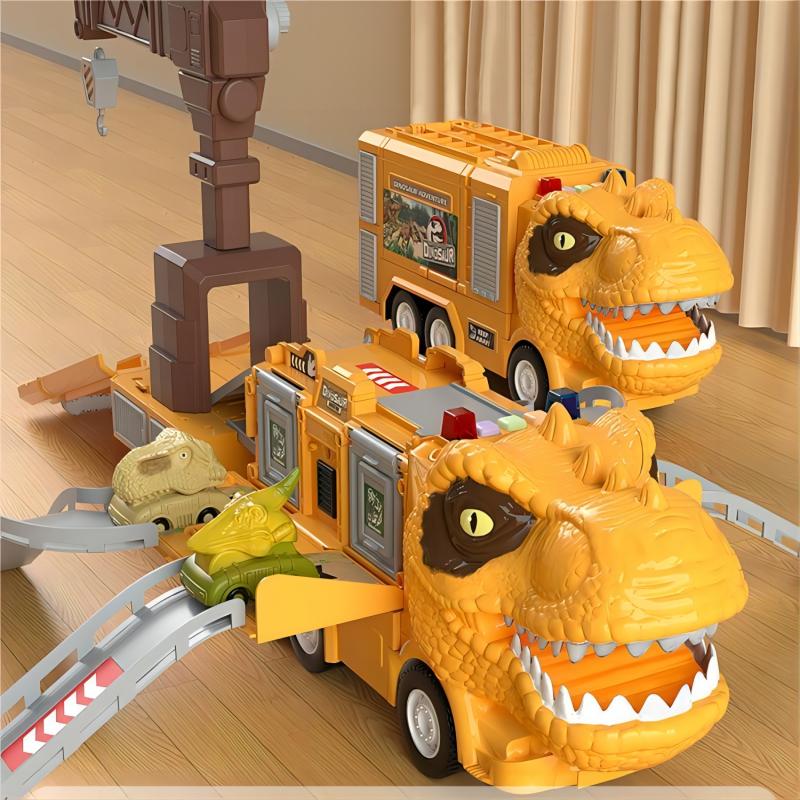 New Dinosaur Transforming Engineering Truck Track Toy Set - Image 9