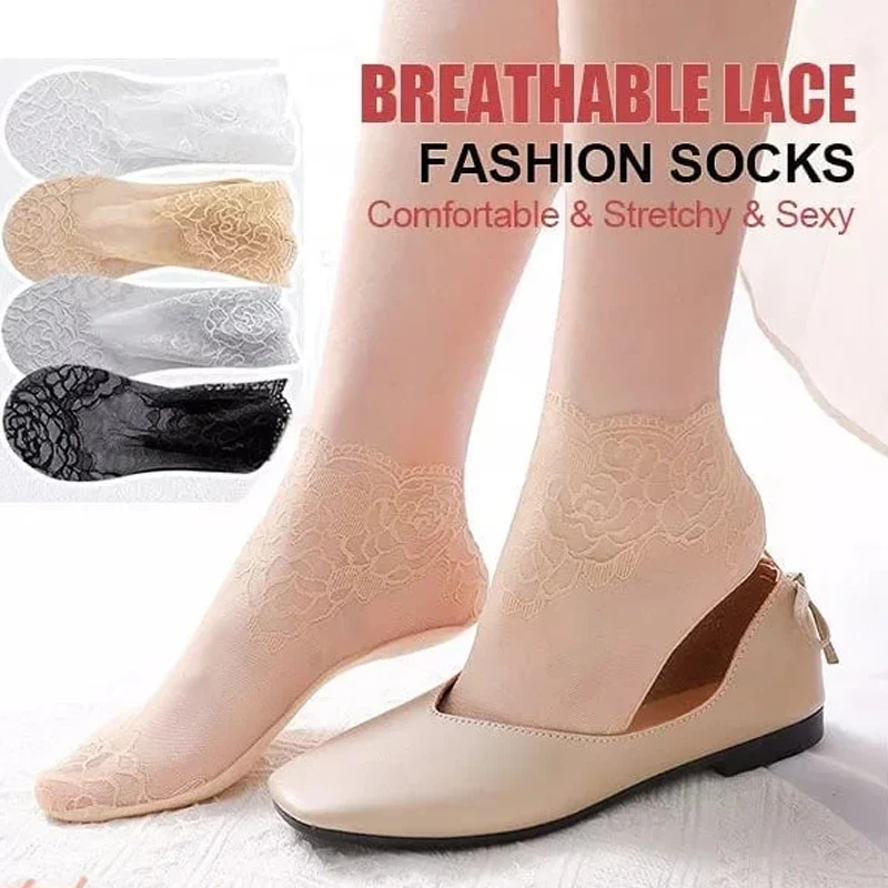 New Ladies Fashion Lace Socks - Image 4