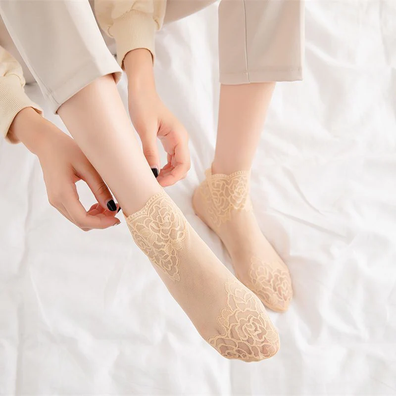 New Ladies Fashion Lace Socks - Image 8