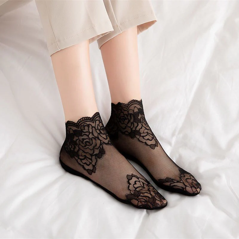 New Ladies Fashion Lace Socks - Image 9