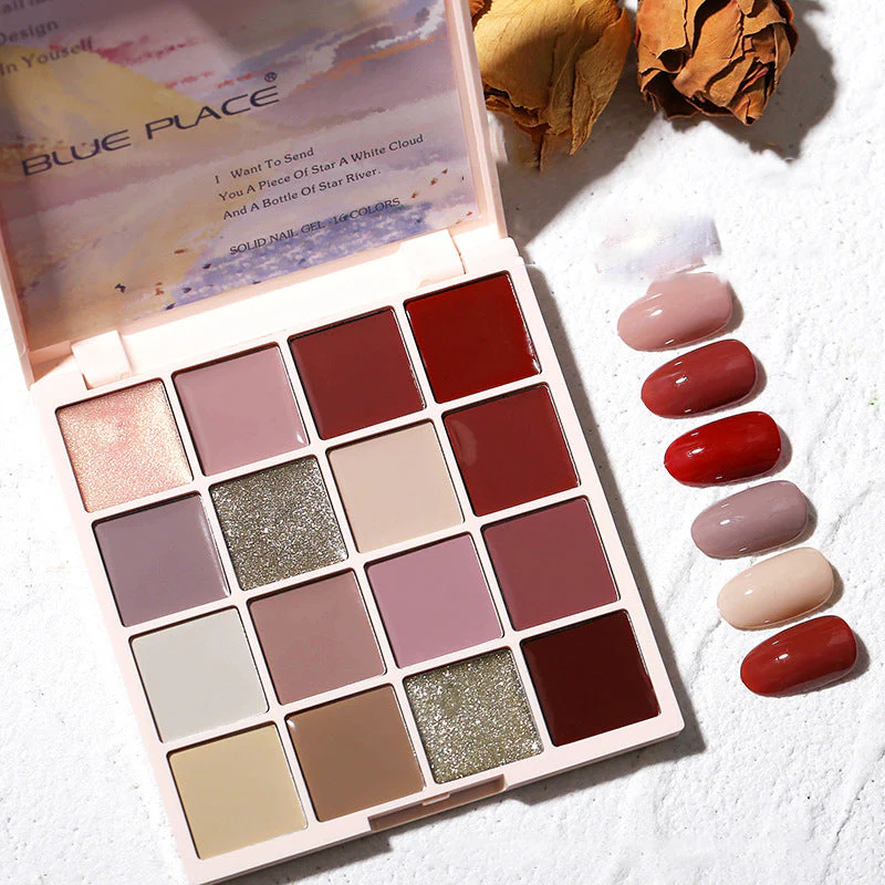 New Model 16 Colors Solid Nail Polish Platter - Image 14