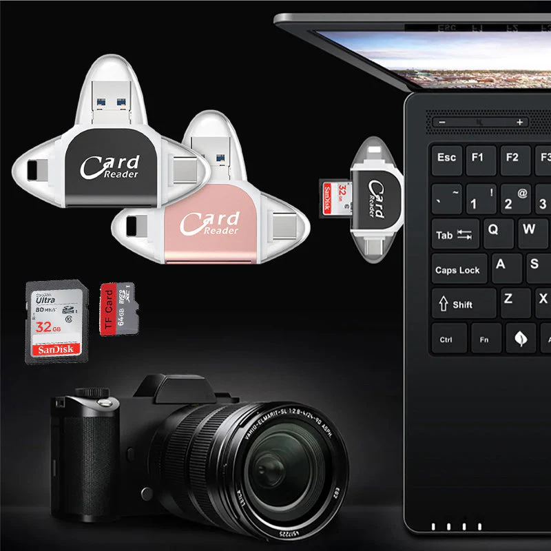 Multi-Port 4 in 1 Universal SD TF Card Reader - Image 10