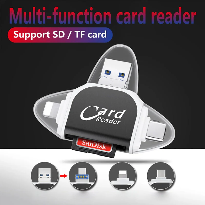 Multi-Port 4 in 1 Universal SD TF Card Reader - Image 2