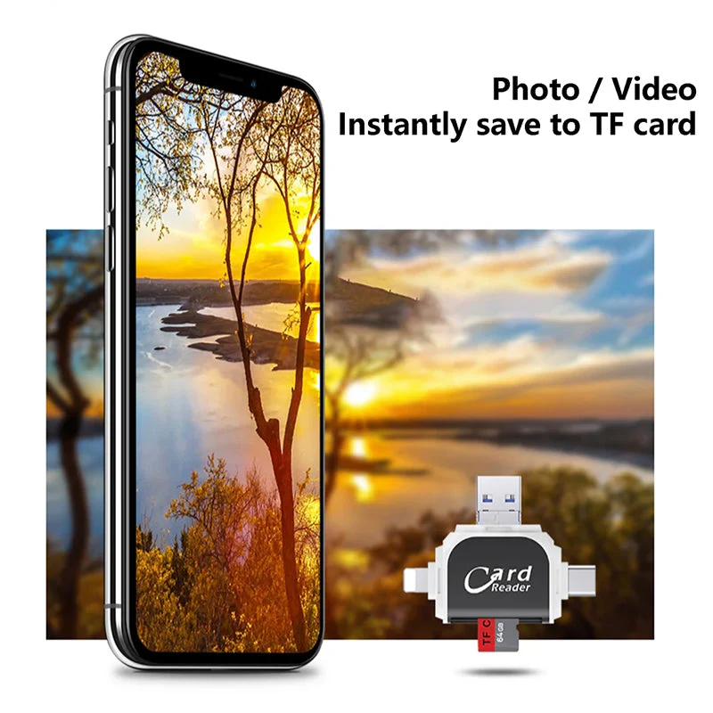 Multi-Port 4 in 1 Universal SD TF Card Reader - Image 4