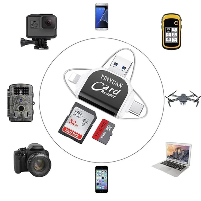 Multi-Port 4 in 1 Universal SD TF Card Reader - Image 5
