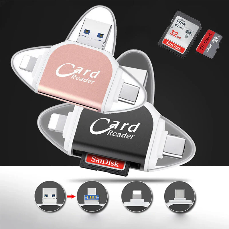 Multi-Port 4 in 1 Universal SD TF Card Reader - Image 9