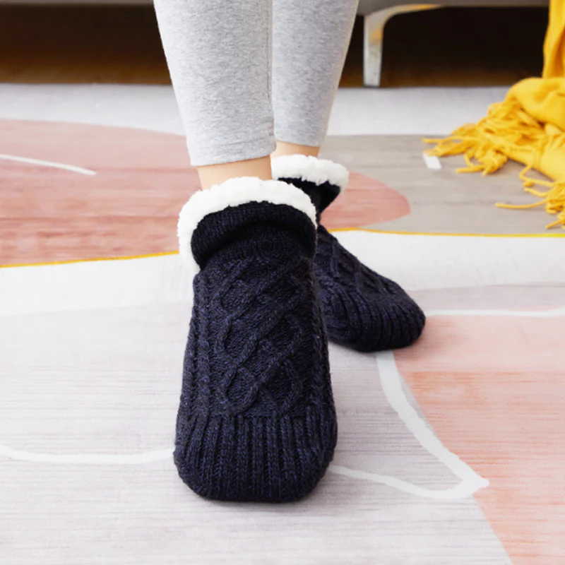 New Woven And Velvet Indoor Socks Slippers - Image 8