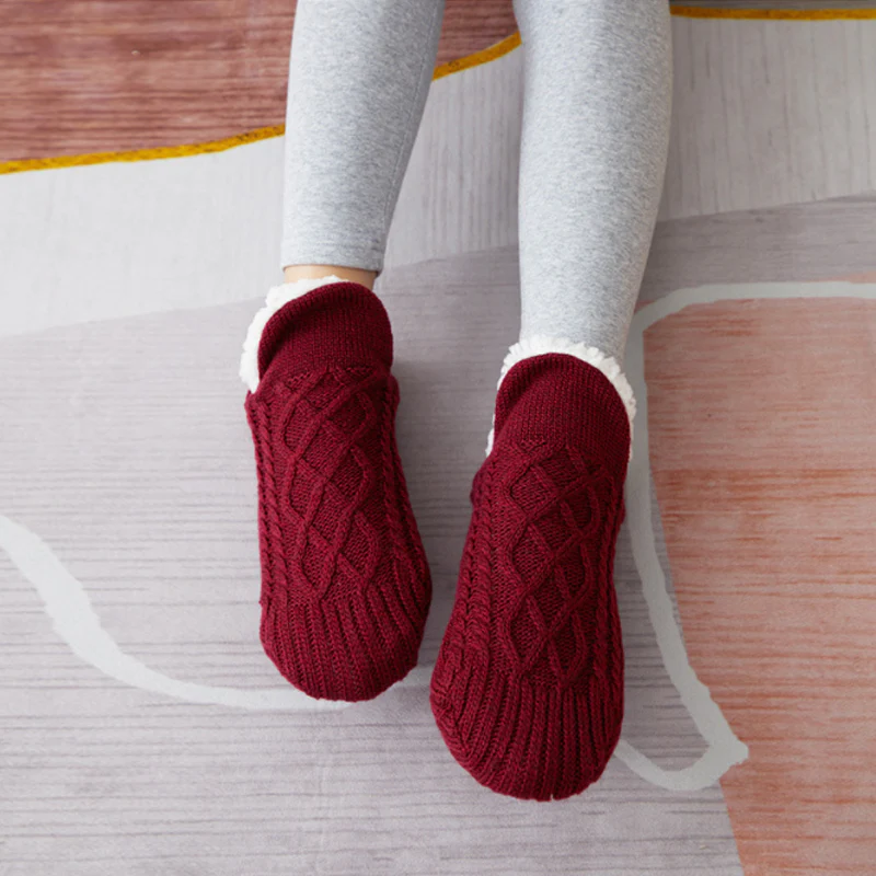 New Woven And Velvet Indoor Socks Slippers - Image 9