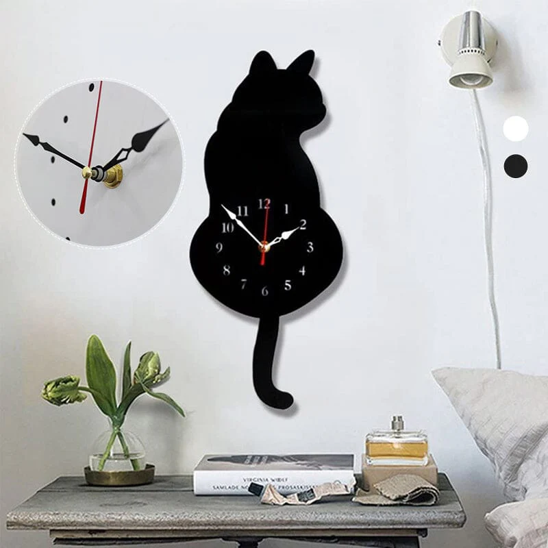 Nordic Cat Wagging Tail Wall Clock - Image 10