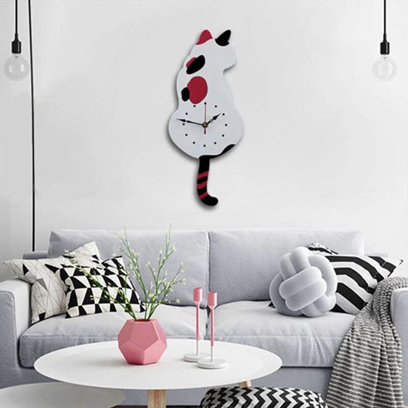 Nordic Cat Wagging Tail Wall Clock - Image 14
