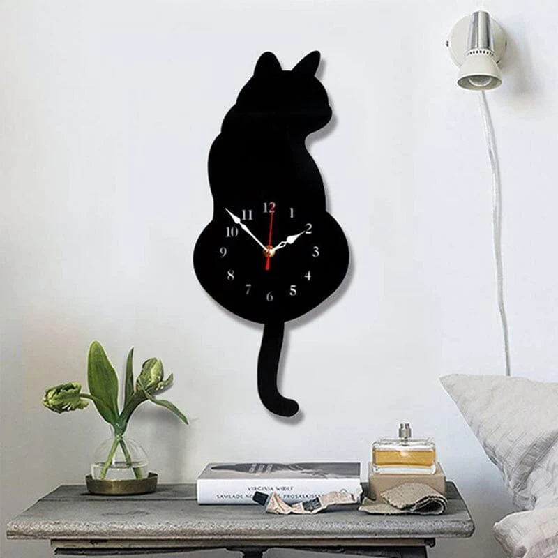 Nordic Cat Wagging Tail Wall Clock - Image 6