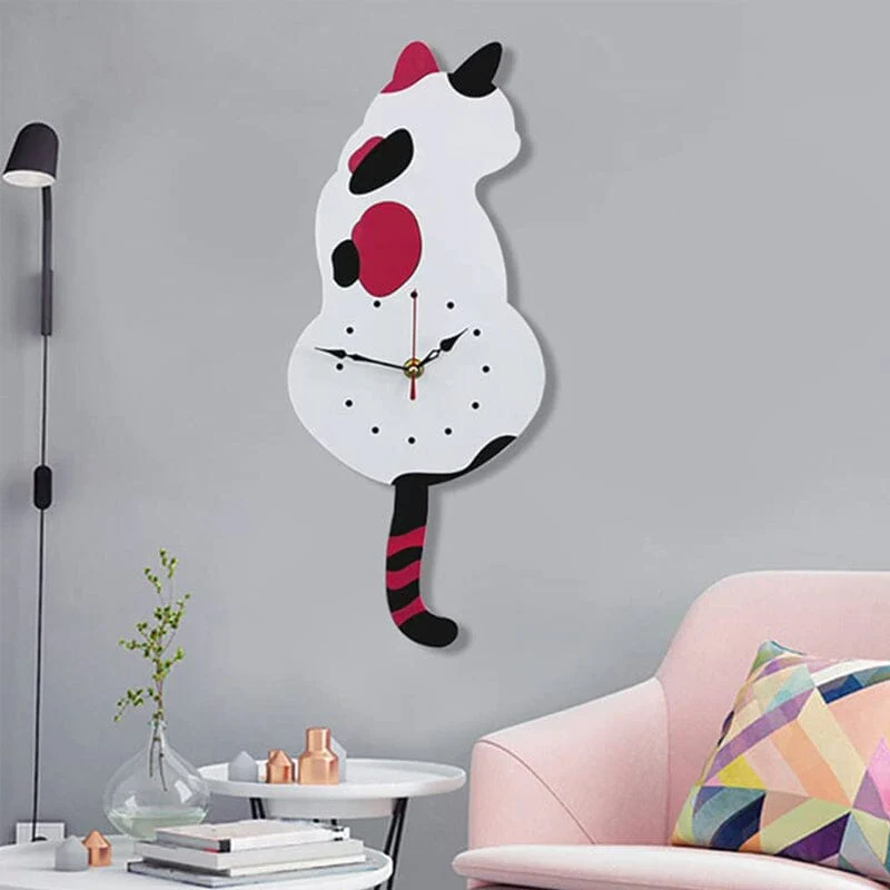 Nordic Cat Wagging Tail Wall Clock - Image 7