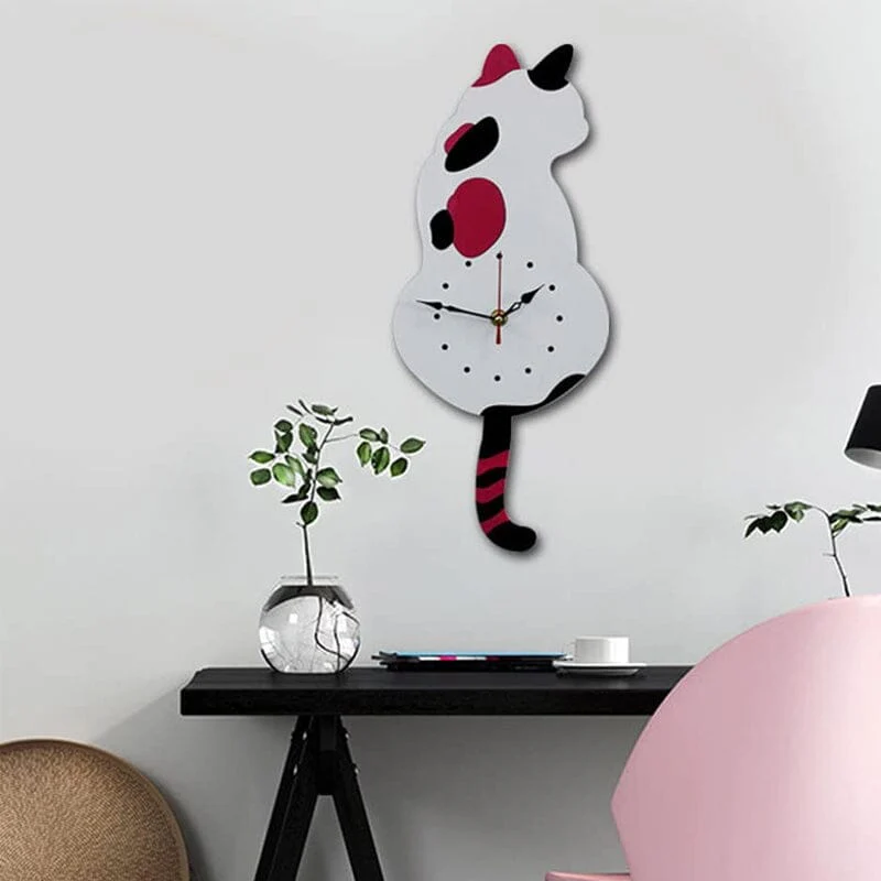 Nordic Cat Wagging Tail Wall Clock - Image 8