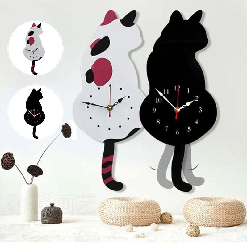 Nordic Cat Wagging Tail Wall Clock - Image 9