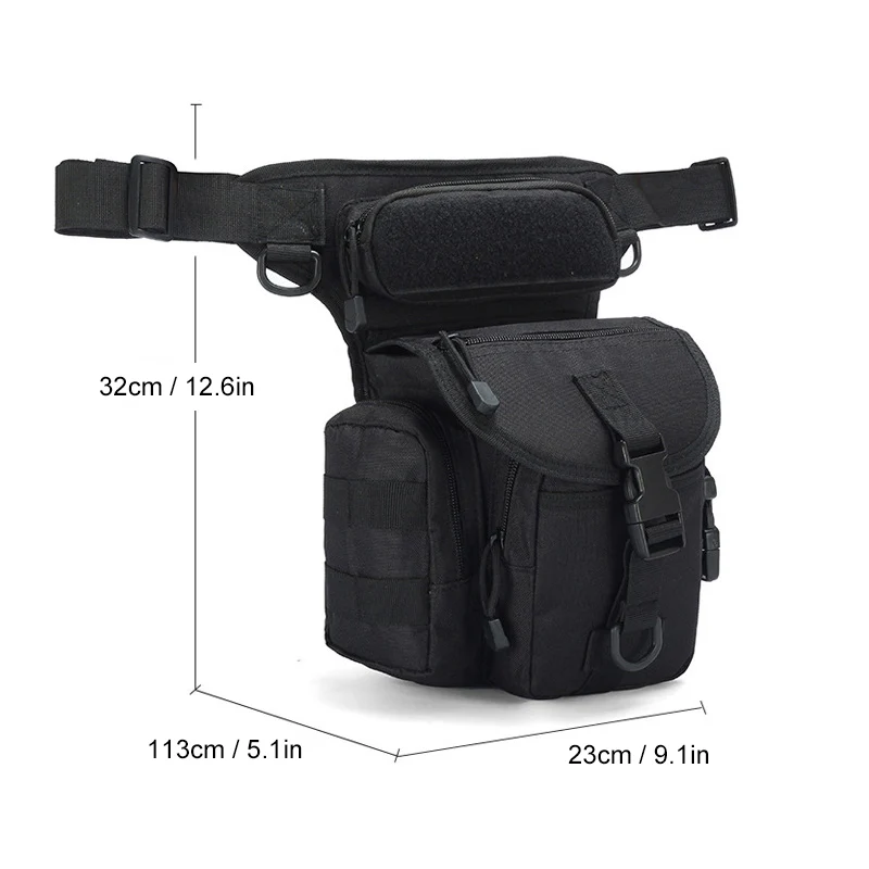 Nylon Waterproof Men Tactical Waist Pack Leg Travel Belt Bag - Image 14