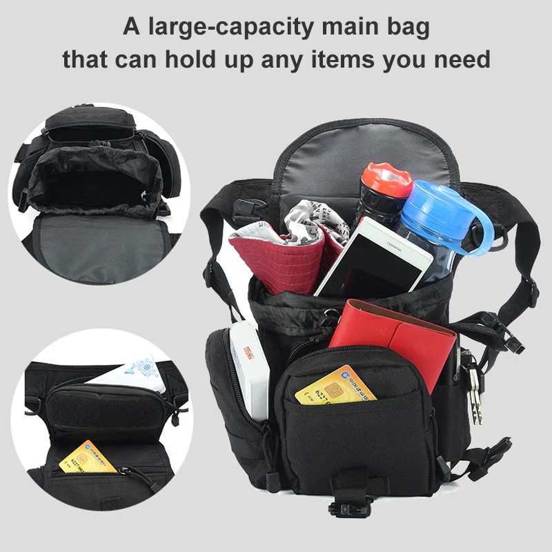 Nylon Waterproof Men Tactical Waist Pack Leg Travel Belt Bag - Image 3