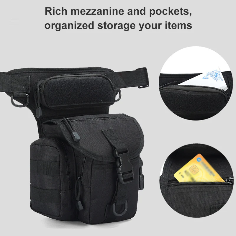 Nylon Waterproof Men Tactical Waist Pack Leg Travel Belt Bag - Image 4