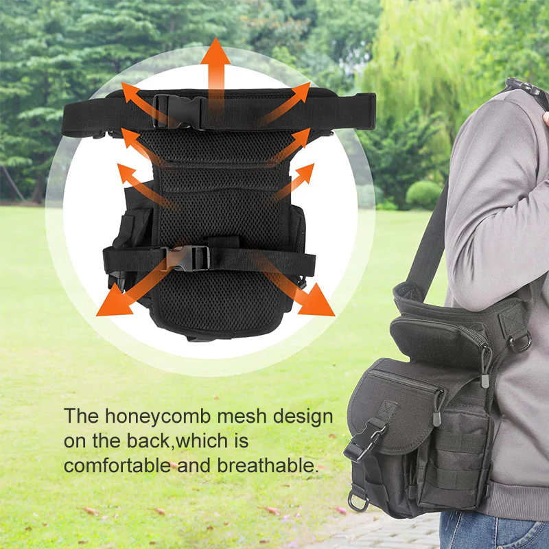 Nylon Waterproof Men Tactical Waist Pack Leg Travel Belt Bag - Image 6