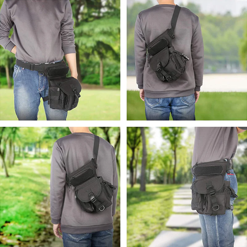 Nylon Waterproof Men Tactical Waist Pack Leg Travel Belt Bag - Image 7