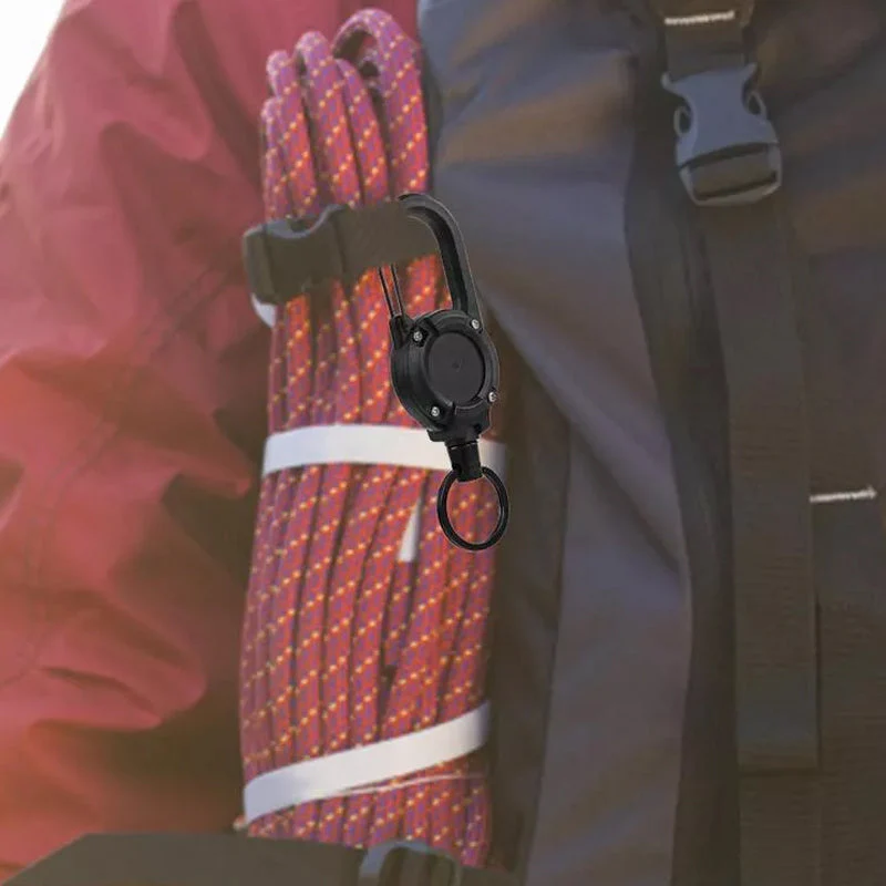 Outdoor Automatic Retractable Wire Rope Luya Tactical Keychain - Image 2