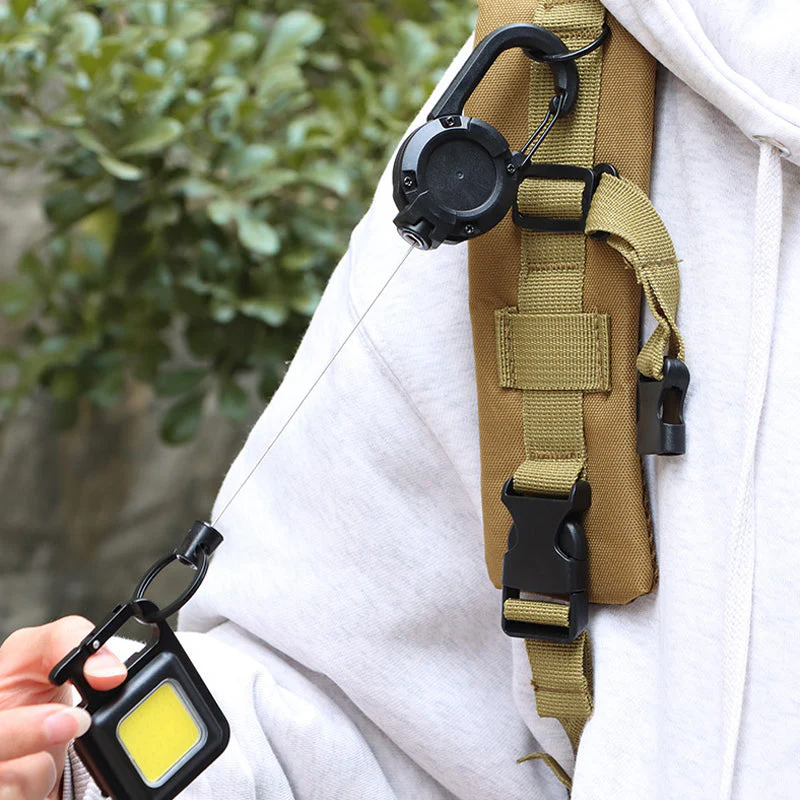 Outdoor Automatic Retractable Wire Rope Luya Tactical Keychain - Image 7