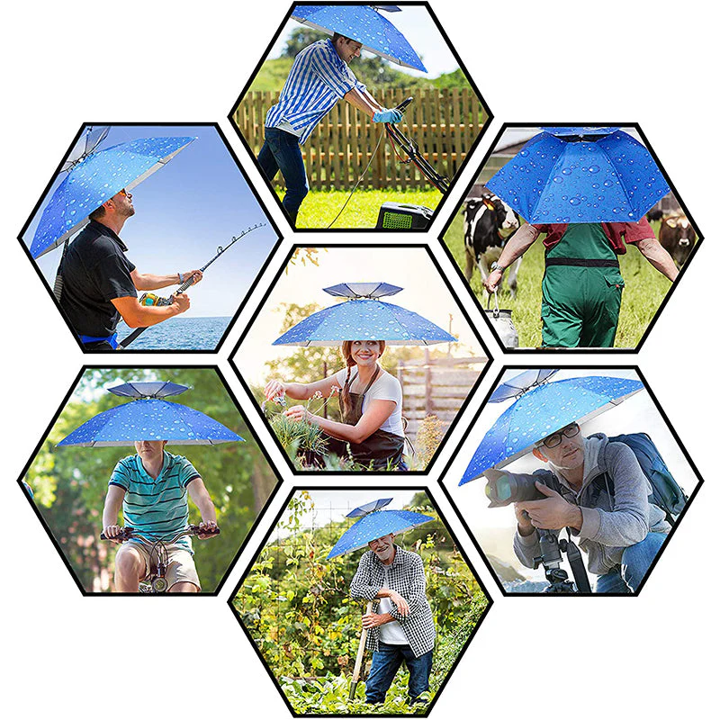 Outdoor Double Layer Umbrella Hat - Image 3