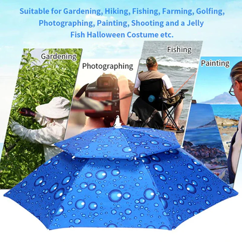 Outdoor Double Layer Umbrella Hat - Image 4