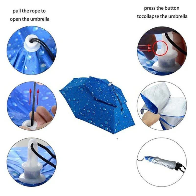 Outdoor Double Layer Umbrella Hat - Image 7