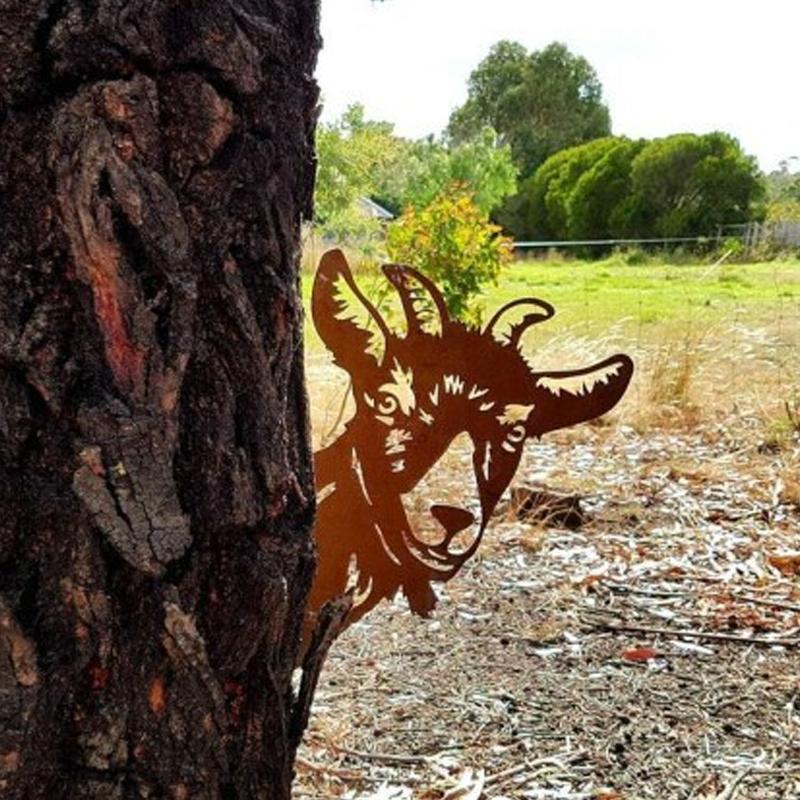 Outdoor Garden Farm Peeping Goat Metal Artwork Indoor Decoration - Image 21