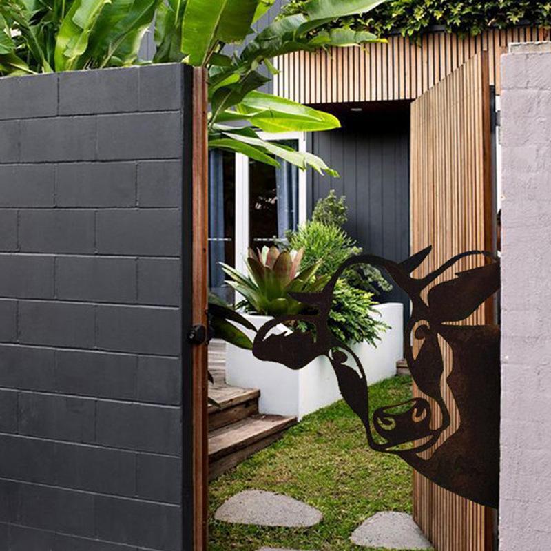 Outdoor Garden Farm Peeping Goat Metal Artwork Indoor Decoration - Image 3