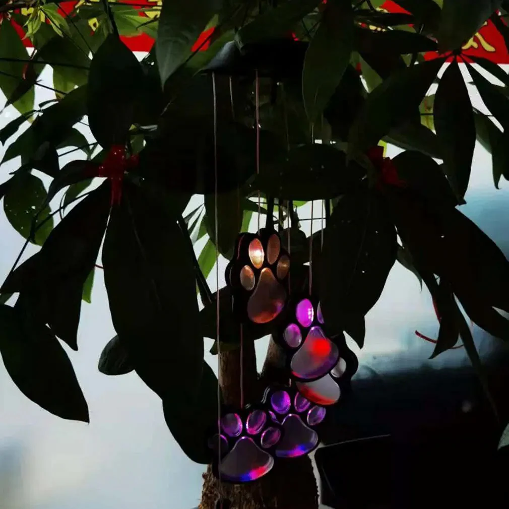 Paw Prints Solar Wind Chime - Image 3