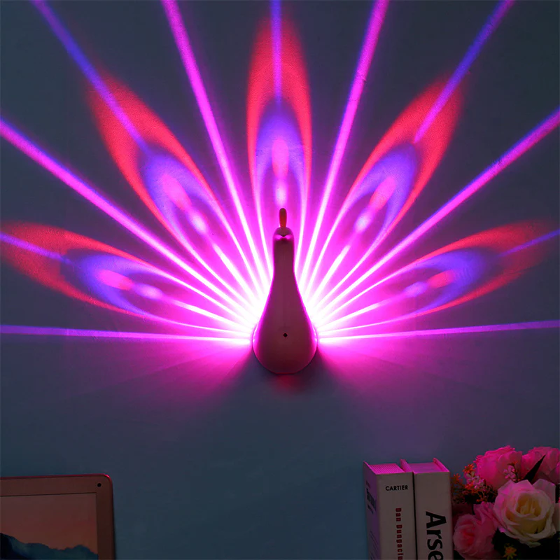 Peacock Led Projector Wall Lights For Bedroom - Image 7