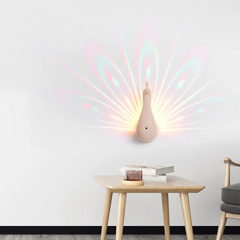 Peacock Led Projector Wall Lights For Bedroom - Image 9